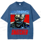Unisex Snatcher Neo Kobe City Waring Printed Washed Tee