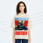 Unisex Snatcher Neo Kobe City Waring Printed Washed Tee