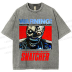Unisex Snatcher Neo Kobe City Waring Printed Washed Tee