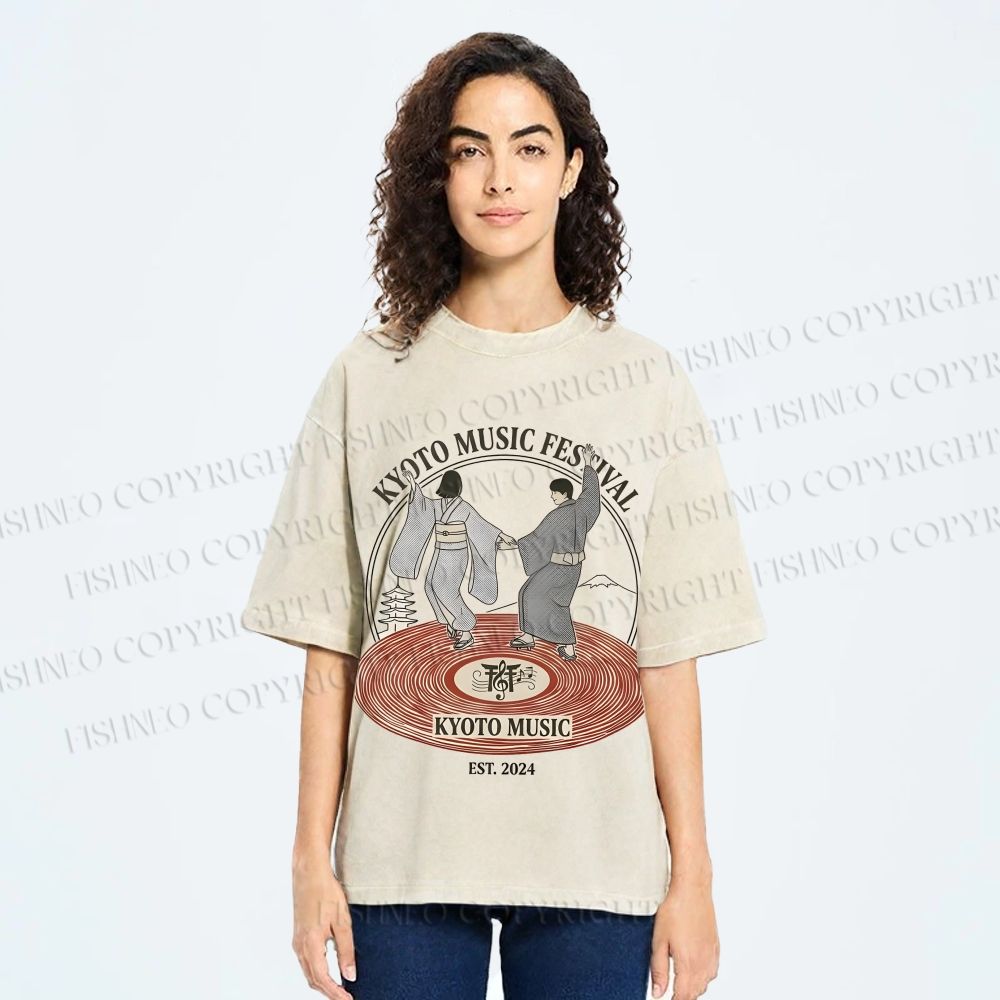 Unisex Kyoto Music Festival Printed Washed Tee