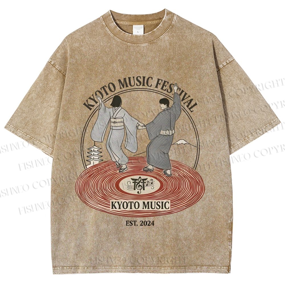 Unisex Kyoto Music Festival Printed Washed Tee