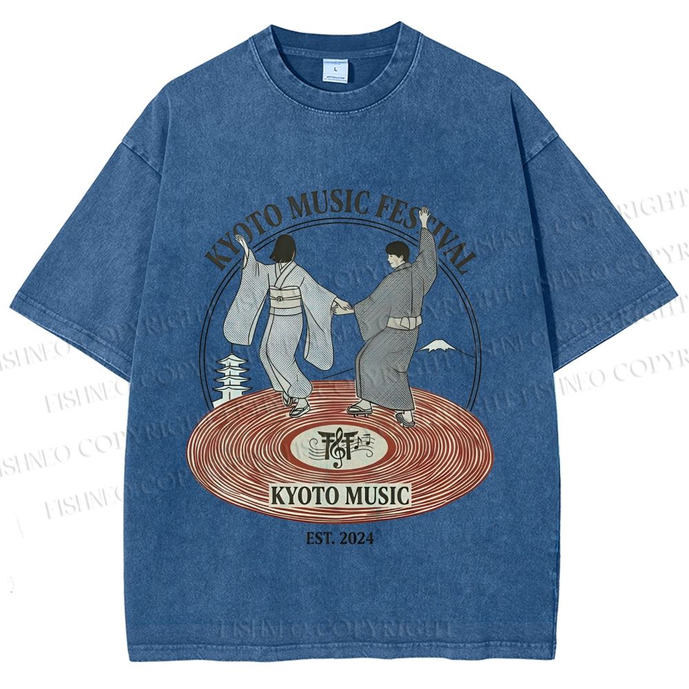 Unisex Kyoto Music Festival Printed Washed Tee