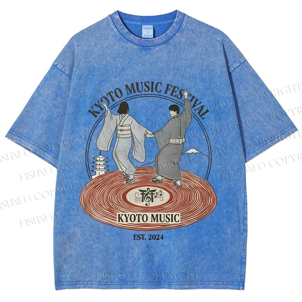 Unisex Kyoto Music Festival Printed Washed Tee
