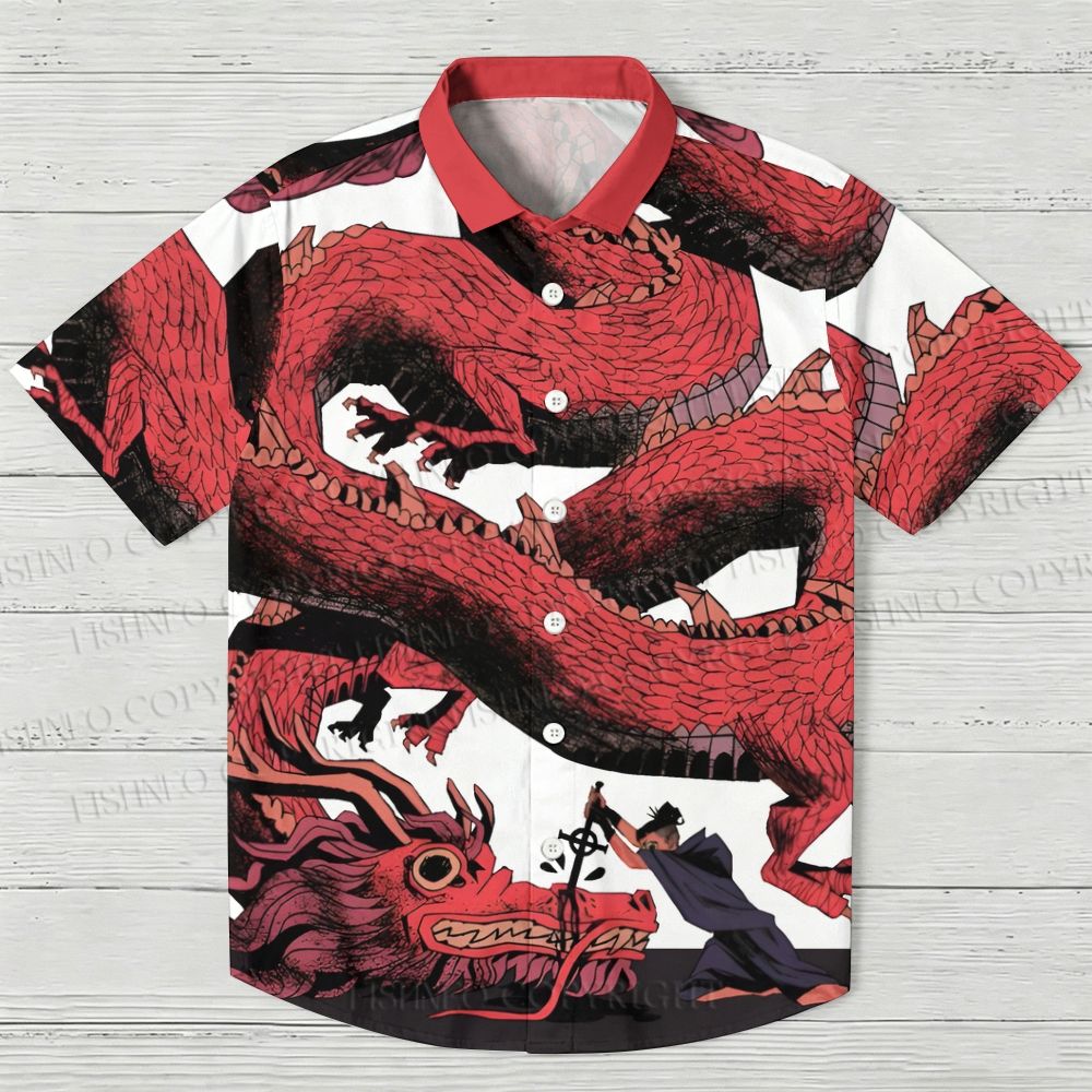 Giant Red Dragon Hawaiian Shirt