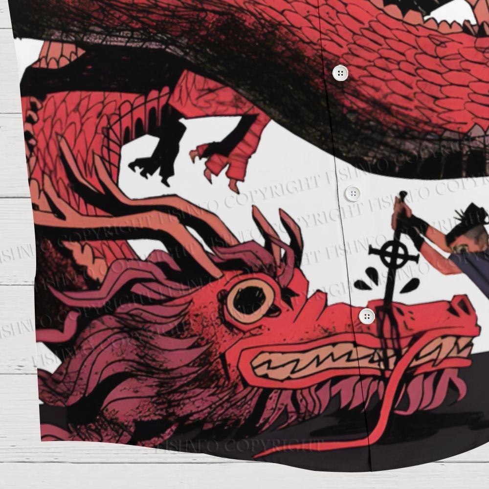 Giant Red Dragon Hawaiian Shirt