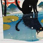 Japanese Vintage Black Cat on the Water Hawaiian Shirt