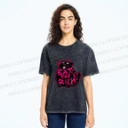 Unisex Screaming Black Cat Eat the Rich Printed Washed Tee