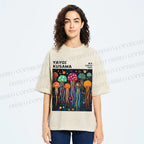 Unisex Yayoi Kusama Multicolor Jellyfish Printed Washed Tee