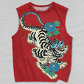 Unisex Retro Tiger Printed Tank Top