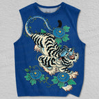 Unisex Retro Tiger Printed Tank Top