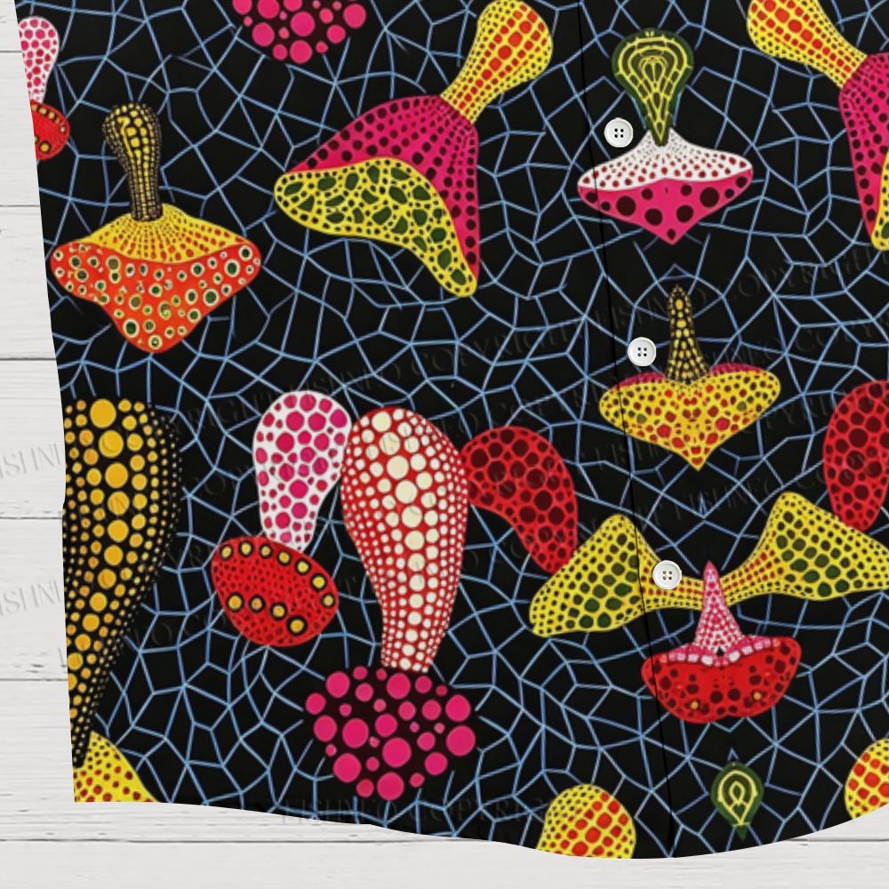 Yayoi Kusama Mushrooms Hawaiian Shirt