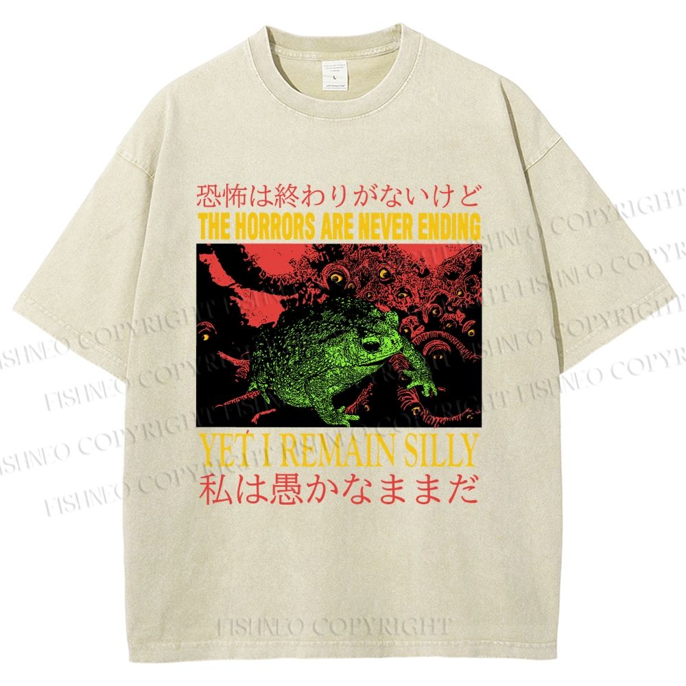 Unisex The Horrors Are Never Ending Printed Washed Tee