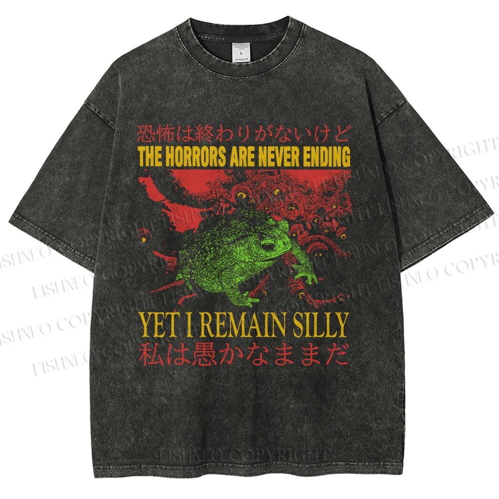 Unisex The Horrors Are Never Ending Printed Washed Tee