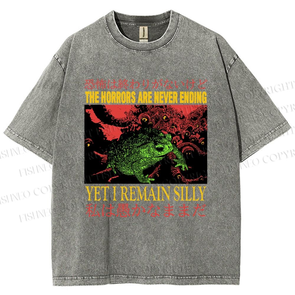 Unisex The Horrors Are Never Ending Printed Washed Tee