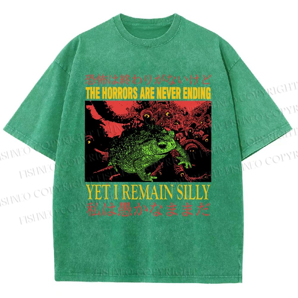 Unisex The Horrors Are Never Ending Printed Washed Tee
