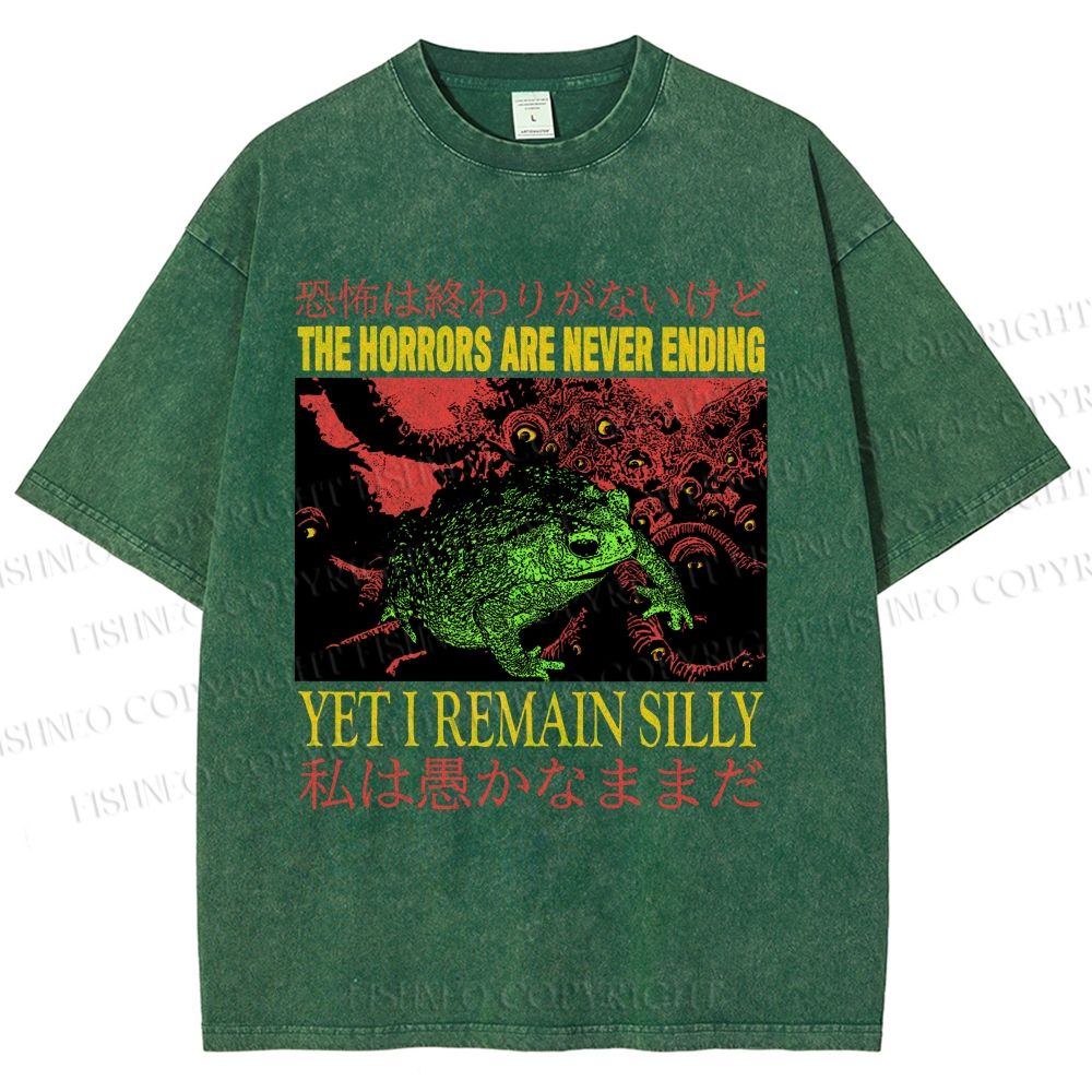 Unisex The Horrors Are Never Ending Printed Washed Tee