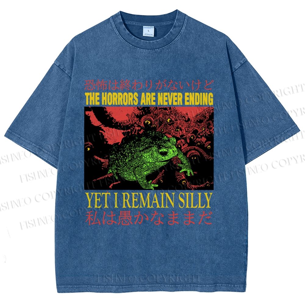 Unisex The Horrors Are Never Ending Printed Washed Tee