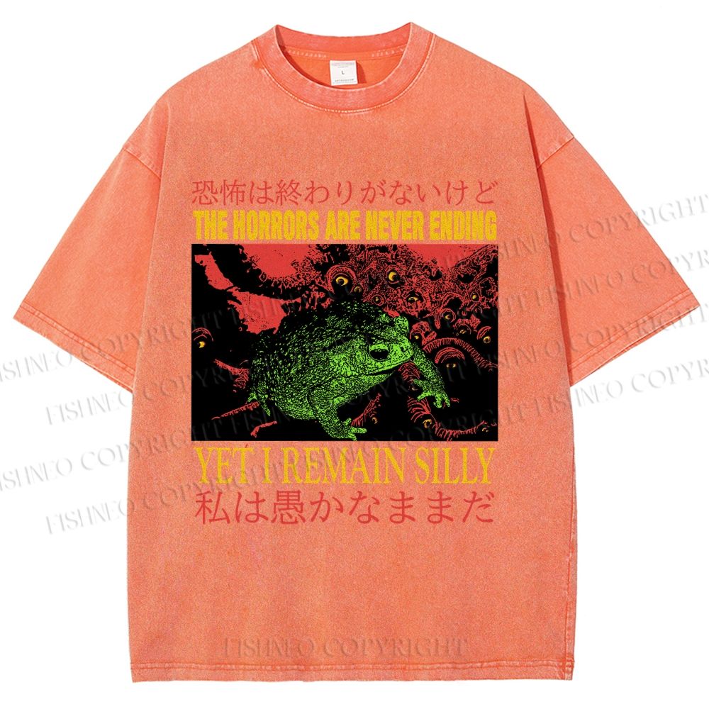Unisex The Horrors Are Never Ending Printed Washed Tee