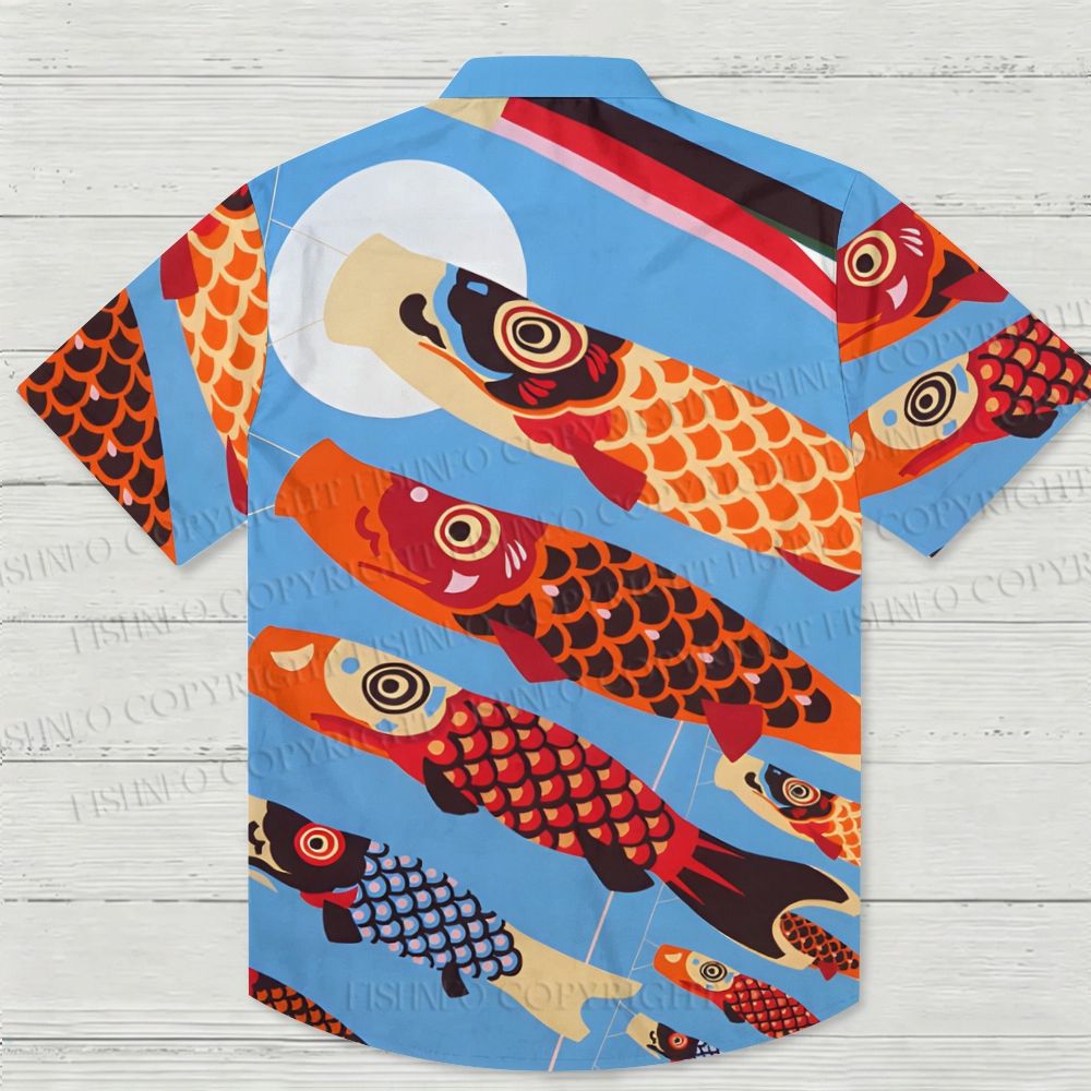 Japanese Koi Flag Hawaiian Shirt