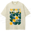 Unisex Bauhaus Design Printed Washed Tee