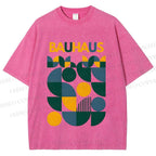 Unisex Bauhaus Design Printed Washed Tee