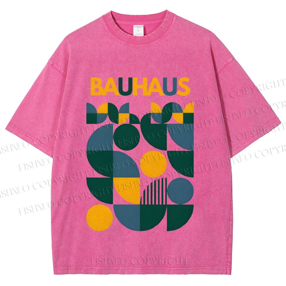 Unisex Bauhaus Design Printed Washed Tee