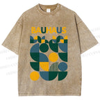 Unisex Bauhaus Design Printed Washed Tee