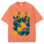 Unisex Bauhaus Design Printed Washed Tee