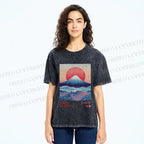 Unisex Yayoi Kusama Mount Fuji Printed Washed Tee
