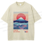 Unisex Yayoi Kusama Mount Fuji Printed Washed Tee