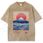 Unisex Yayoi Kusama Mount Fuji Printed Washed Tee