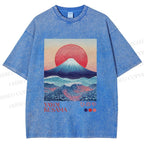 Unisex Yayoi Kusama Mount Fuji Printed Washed Tee