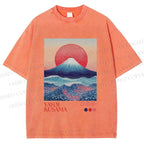 Unisex Yayoi Kusama Mount Fuji Printed Washed Tee