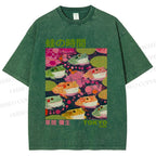 Unisex Yayoi Kusama Frogs Printed Washed Tee