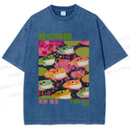 Unisex Yayoi Kusama Frogs Printed Washed Tee
