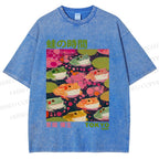 Unisex Yayoi Kusama Frogs Printed Washed Tee