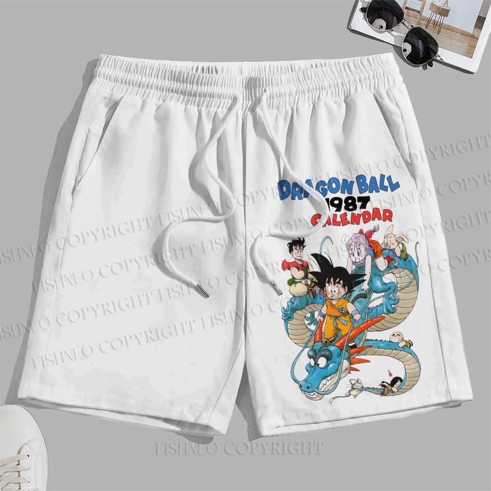 Men's Dragon Ball Printed Casual Beach Plus Size Shorts