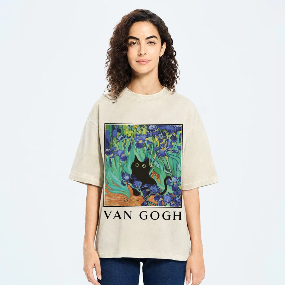 Van Gogh's Cat Japan Washed T-Shirt