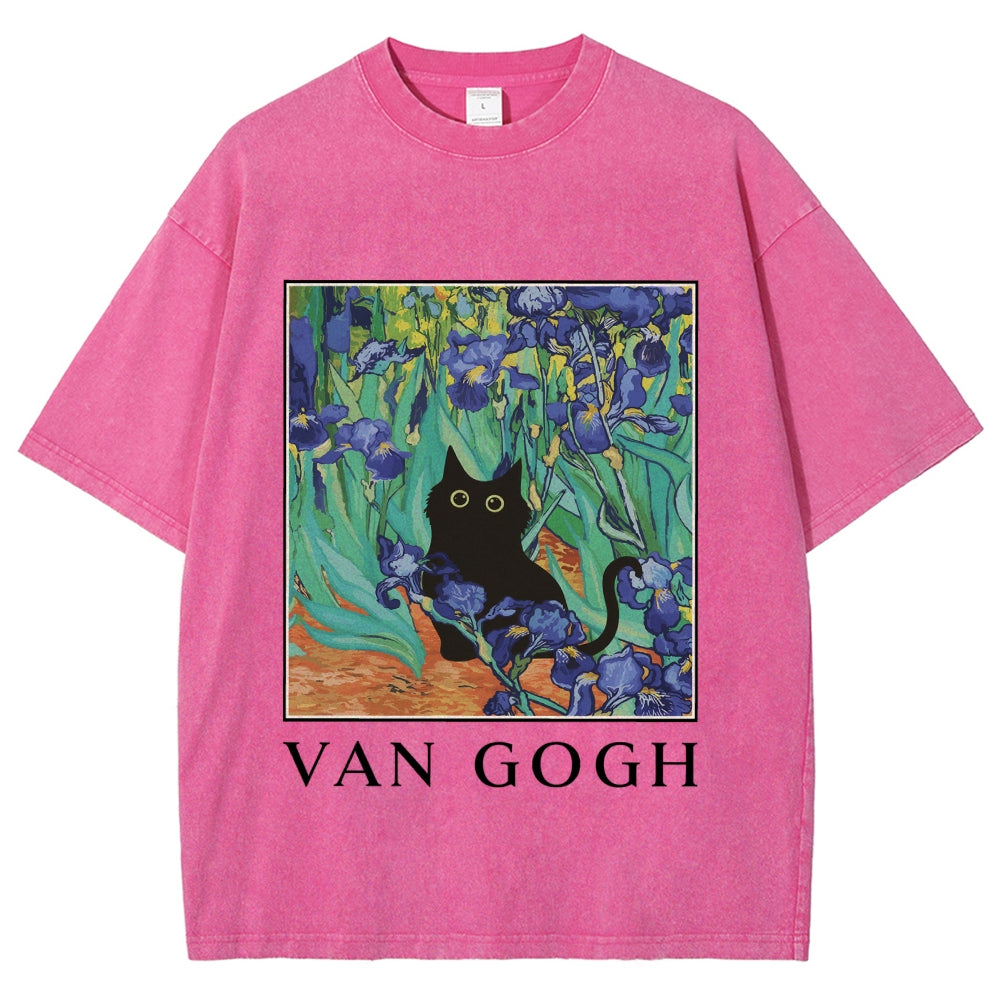 Van Gogh's Cat Japan Washed T-Shirt