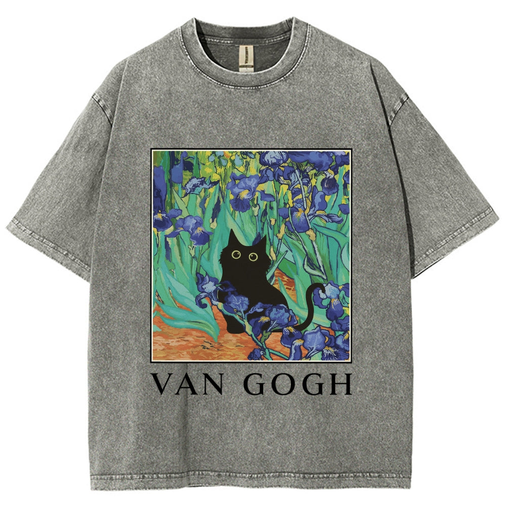 Van Gogh's Cat Japan Washed T-Shirt