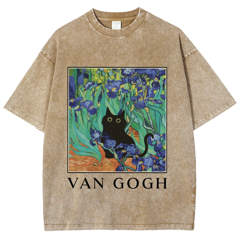 Van Gogh's Cat Japan Washed T-Shirt