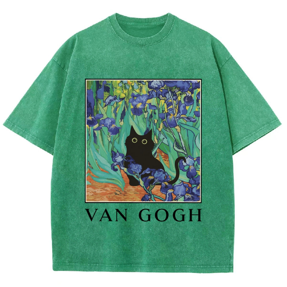 Van Gogh's Cat Japan Washed T-Shirt