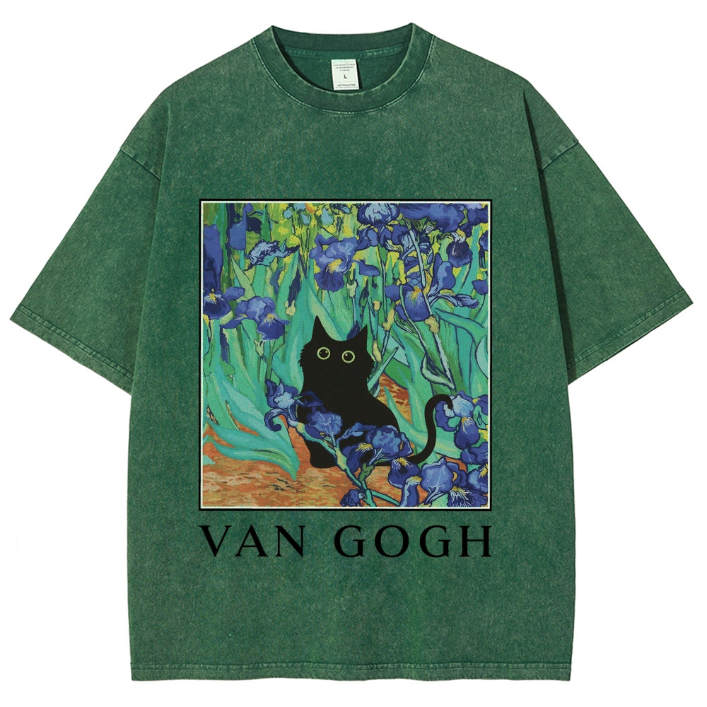 Van Gogh's Cat Japan Washed T-Shirt