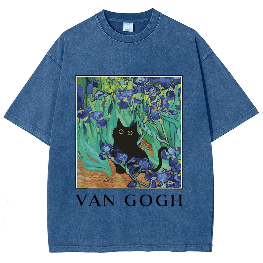 Van Gogh's Cat Japan Washed T-Shirt