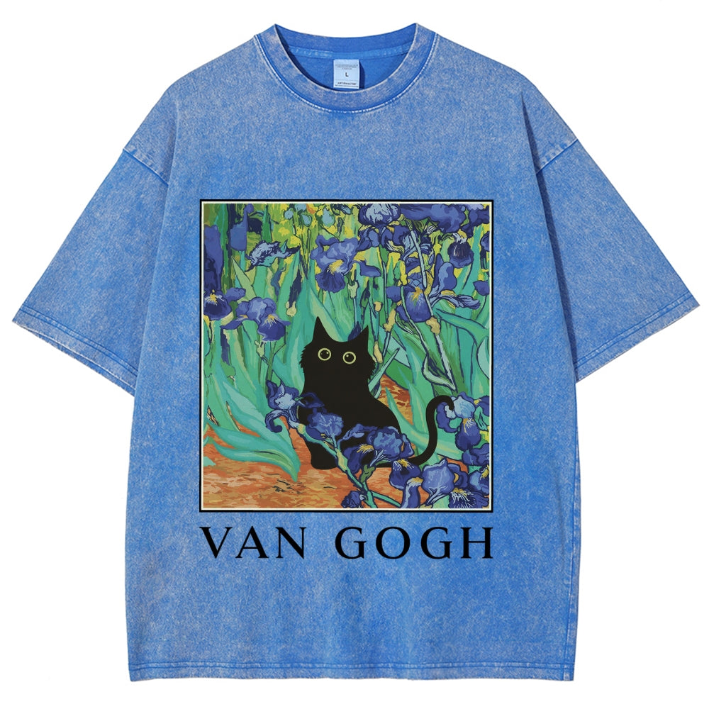 Van Gogh's Cat Japan Washed T-Shirt