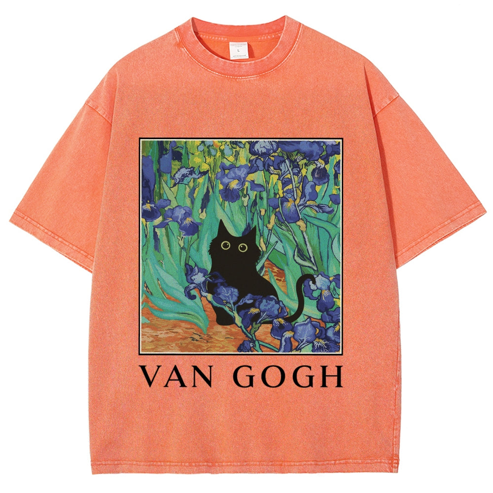 Van Gogh's Cat Japan Washed T-Shirt