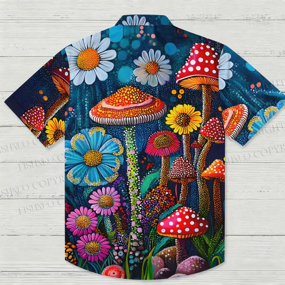 Yayoi Kusama Mushrooms Hawaiian Shirt