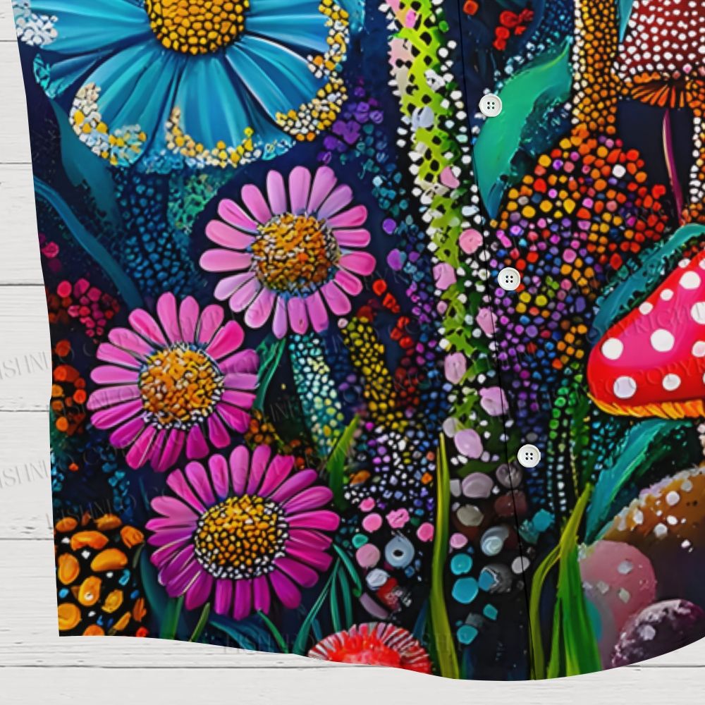 Yayoi Kusama Mushrooms Hawaiian Shirt