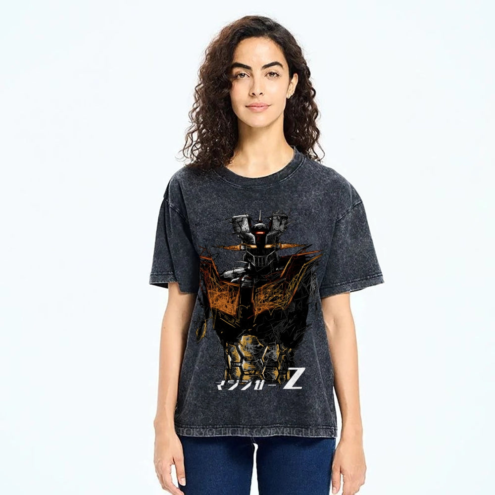 Unisex Mazinger Z Printed Washed Tee