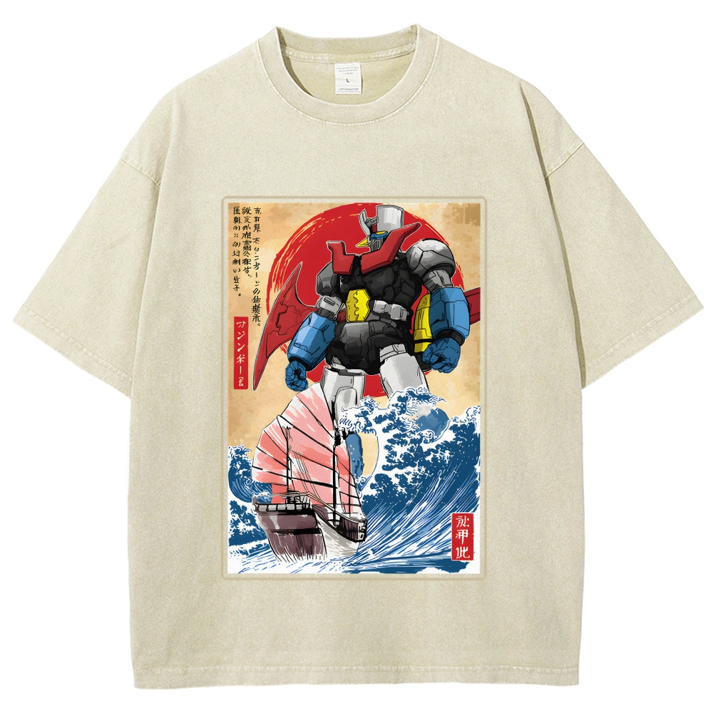 Mazinger Z Vintage Wash Japanese Design T-Shirt